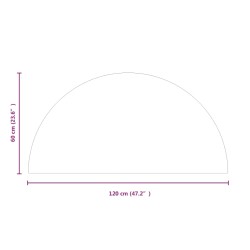 vidaXL Lastra in Vetro per Caminetto Semicircolare 1200x600 mm