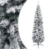 vidaXL Albero di Natale Artificiale Sottile con Neve Verde 180 cm PVC