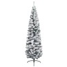 vidaXL Albero di Natale Artificiale Sottile con Neve Verde 180 cm PVC