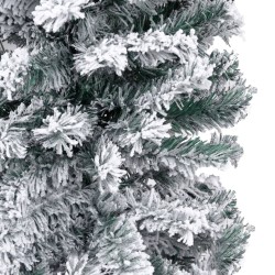 vidaXL Albero di Natale Artificiale Sottile con Neve Verde 180 cm PVC