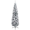 vidaXL Albero di Natale Artificiale Sottile con Neve Verde 240 cm PVC