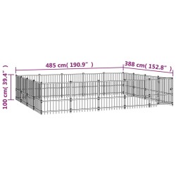   Gabbia per Cani da Esterno in Acciaio 18,82 m²