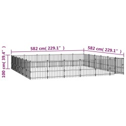   Gabbia per Cani da Esterno in Acciaio 33,87 m²