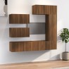 Set Mobili Porta TV 6 pz Rovere Marrone in Legno Ingegnerizzato