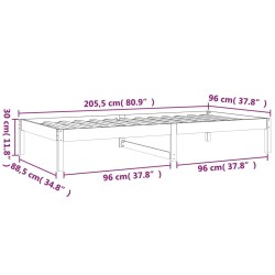 vidaXL Dormeuse Bianca 90x200 cm in Legno Massello di Pino