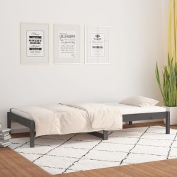 vidaXL Dormeuse Grigia 90x200 cm in Legno Massello di Pino