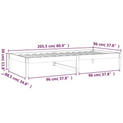 vidaXL Dormeuse Grigia 90x200 cm in Legno Massello di Pino