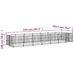   Gabbia per Cani da Esterno in Acciaio 13,14 m²