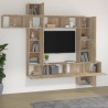   Set Mobili Porta TV 9 pz Rovere Sonoma in Legno Ingegnerizzato