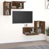 Set Mobili Porta TV 4 pz Rovere Marrone in Legno Ingegnerizzato