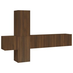 Set Mobili Porta TV 5 pz Rovere Marrone in Legno Ingegnerizzato