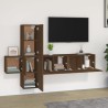 Set Mobili Porta TV 5 pz Rovere Marrone in Legno Ingegnerizzato