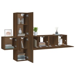 Set Mobili Porta TV 5 pz Rovere Marrone in Legno Ingegnerizzato