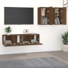 Set Mobili Porta TV 4 pz Rovere Marrone in Legno Ingegnerizzato