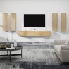   Set di Mobili Porta TV 6 pz Rovere Sonoma in Legno Ingegnerizzato