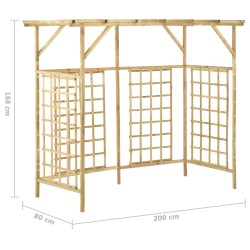 vidaXL Pergolato Giardino per Bidoni Tripli Legno di Pino Impregnato