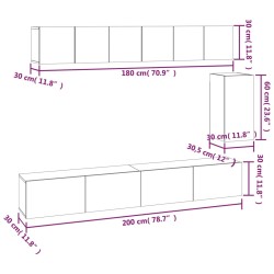   Set di Mobili Porta TV 6 pz Rovere Sonoma in Legno Ingegnerizzato