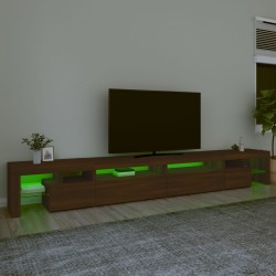 Mobile Porta TV con Luci LED Rovere Marrone 290x36,5x40 cm