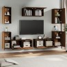 Set Mobili Porta TV 7 pz Rovere Marrone in Legno Ingegnerizzato