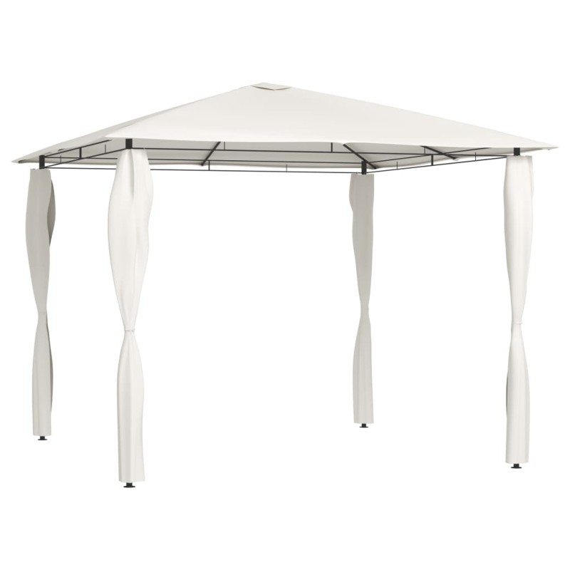   Gazebo con Montanti Rivestiti 3x3x2,6 m Crema 160 g/m²