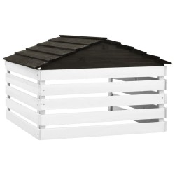 vidaXL Casetta per Tosaerba Robotizzato Nero e Bianco 78x74x54cm Abete