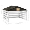 vidaXL Casetta per Tosaerba Robotizzato Nero e Bianco 78x74x54cm Abete