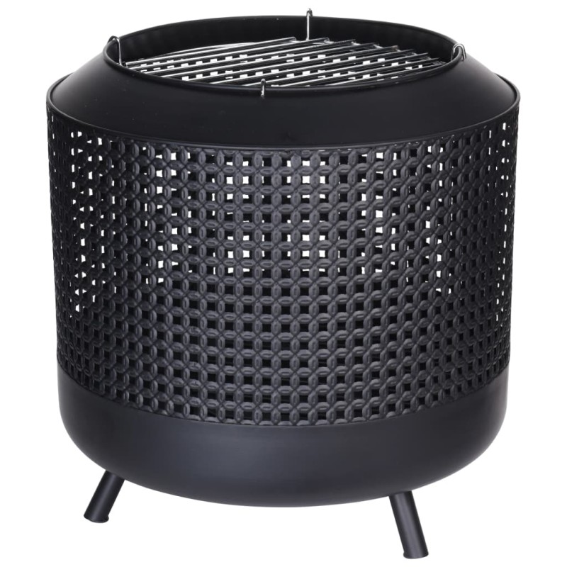 ProGarden Braciere con Griglia Barbecue 50x51 cm Nero