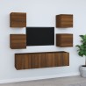 Set Mobili Porta TV 6 pz Rovere Marrone in Legno Ingegnerizzato