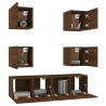 Set Mobili Porta TV 6 pz Rovere Marrone in Legno Ingegnerizzato