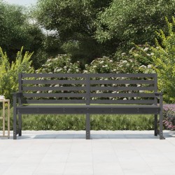 vidaXL Panca da Giardino Grigia 203,5x48x91,5cm Legno Massello di Pino