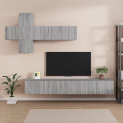   Set di Mobili Porta TV 7 pz Grigio Sonoma in Legno Ingegnerizzato