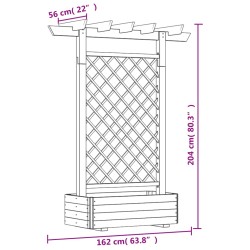 vidaXL Fioriera con Pergolato da Giardino 162x56x204 cm in Legno