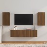 Set Mobili Porta TV 4 pz Rovere Marrone in Legno Ingegnerizzato