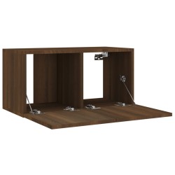 Set Mobili Porta TV 4 pz Rovere Marrone in Legno Ingegnerizzato