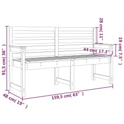 vidaXL Panca da Giardino Grigia 159,5x48x91,5cm Legno Massello di Pino