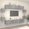   Set Mobili Porta TV 8pz Grigio Sonoma in Legno Ingegnerizzato