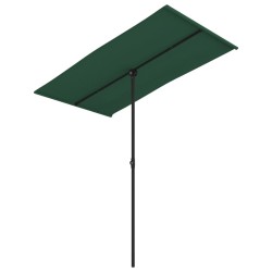 vidaXL Ombrellone da Esterni con Palo in Alluminio 180x110cm Verde 