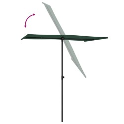 vidaXL Ombrellone da Esterni con Palo in Alluminio 180x110cm Verde 