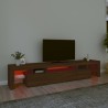 Mobile Porta TV con Luci LED Rovere Marrone 215x36,5x40 cm