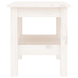   Tavolino da Salotto Bianco 35x35x40 cm Legno Massello di Pino