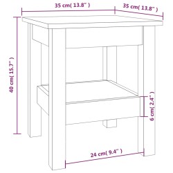   Tavolino da Salotto Bianco 35x35x40 cm Legno Massello di Pino