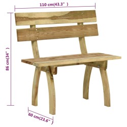   Panca da Giardino 110 cm in Legno di Pino Impregnato