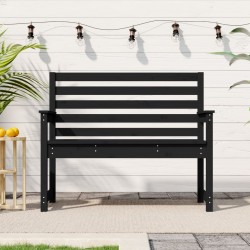 vidaXL Panca da Giardino Nera 109x48x91,5 cm Legno Massello di Pino