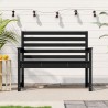 vidaXL Panca da Giardino Nera 109x48x91,5 cm Legno Massello di Pino