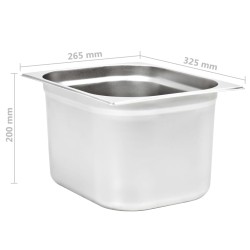 vidaXL Contenitori Gastronorm 2 pz GN 1/2 200 mm in Acciaio Inox