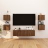   Armadietti TV Montati a Parete 4pz Rovere Marrone 30,5x30x30 cm