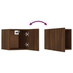   Armadietti TV Montati a Parete 4pz Rovere Marrone 30,5x30x30 cm