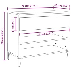   Scarpiera Bianco Lucido 70x36x60 cm in Legno Ingegnerizzato