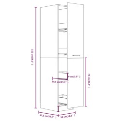   Mobile Farmacia Rovere Marrone 30x42,5x150 cm Legno ingegnerizzato