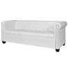   vidaXL Divani Chesterfield a 2 Posti e a 3 Posti in Similpelle Bianco 